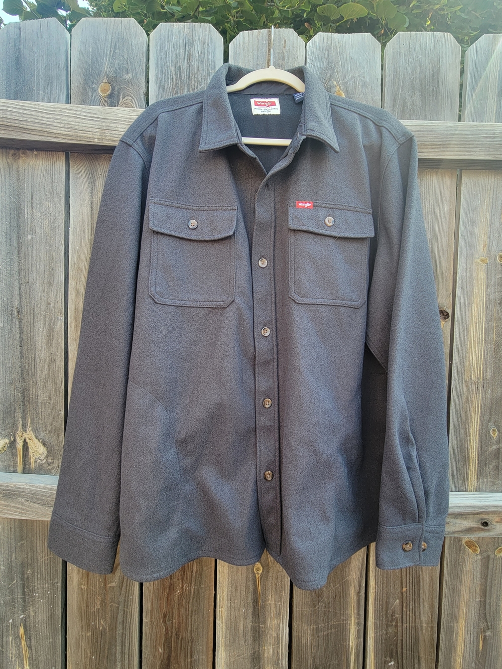 Wrangler Barn jacket shacket men's XL collar Button Down gray chore work utility
